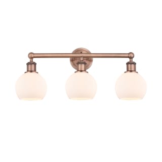 A thumbnail of the Innovations Lighting 616-3W-11-24 Athens Vanity Antique Copper / Matte White