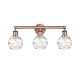 A thumbnail of the Innovations Lighting 616-3W-11-24 Athens Vanity Antique Copper / Clear Deco Swirl