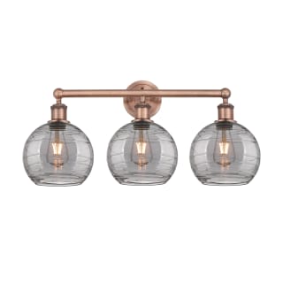 A thumbnail of the Innovations Lighting 616-3W 12 26 Athens Deco Swirl Vanity Antique Copper / Light Smoke Deco Swirl