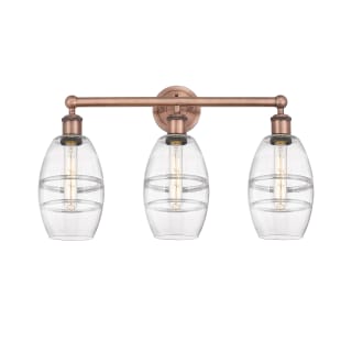 A thumbnail of the Innovations Lighting 616-3W 10 24 Vaz Vanity Antique Copper / Clear