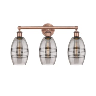 A thumbnail of the Innovations Lighting 616-3W 10 24 Vaz Vanity Antique Copper / Light Smoke