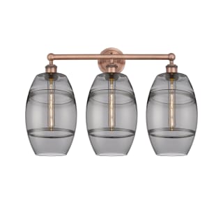 A thumbnail of the Innovations Lighting 616-3W 12 26 Vaz Vanity Antique Copper / Light Smoke