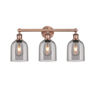 A thumbnail of the Innovations Lighting 616-3W 12 24 Bella Vanity Antique Copper / Light Smoke