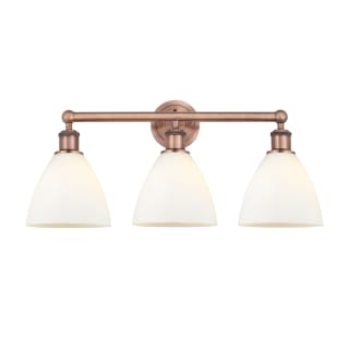 A thumbnail of the Innovations Lighting 616-3W-12-26 Bristol Glass Vanity Antique Copper / Matte White