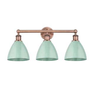 A thumbnail of the Innovations Lighting 616-3W-12-26 Plymouth Dome Vanity Antique Copper / Seafoam