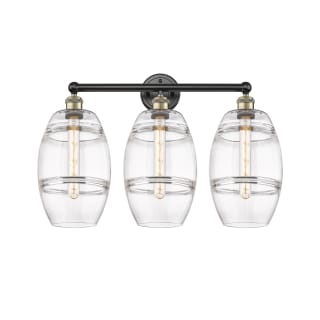 A thumbnail of the Innovations Lighting 616-3W 12 26 Vaz Vanity Black Antique Brass / Clear