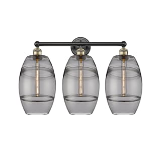 A thumbnail of the Innovations Lighting 616-3W 12 26 Vaz Vanity Black Antique Brass / Light Smoke