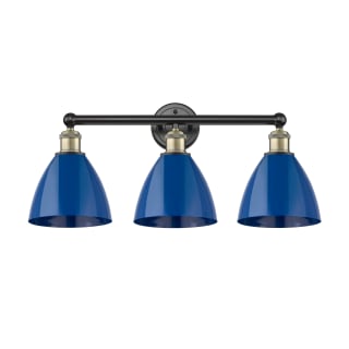 A thumbnail of the Innovations Lighting 616-3W-12-26 Plymouth Dome Vanity Black Antique Brass / Blue