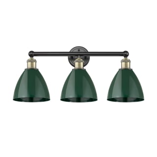 A thumbnail of the Innovations Lighting 616-3W-12-26 Plymouth Dome Vanity Black Antique Brass / Green