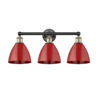 A thumbnail of the Innovations Lighting 616-3W-12-26 Plymouth Dome Vanity Black Antique Brass / Red