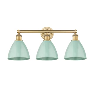 A thumbnail of the Innovations Lighting 616-3W-12-26 Plymouth Dome Vanity Brushed Brass / Seafoam