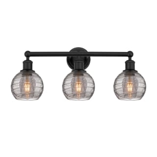 A thumbnail of the Innovations Lighting 616-3W 10 24 Athens Deco Swirl Vanity Matte Black / Light Smoke Deco Swirl