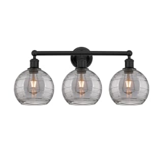 A thumbnail of the Innovations Lighting 616-3W 12 26 Athens Deco Swirl Vanity Matte Black / Light Smoke Deco Swirl