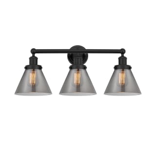 A thumbnail of the Innovations Lighting 616-3W-12-26 Cone Vanity Matte Black / Plated Smoke