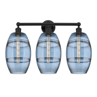 A thumbnail of the Innovations Lighting 616-3W 12 26 Vaz Vanity Matte Black / Princess Blue