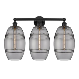 A thumbnail of the Innovations Lighting 616-3W 12 26 Vaz Vanity Matte Black / Light Smoke