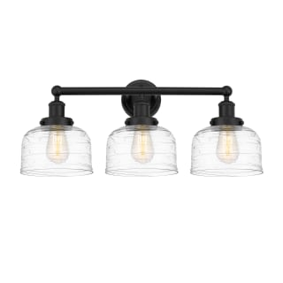 A thumbnail of the Innovations Lighting 616-3W-10-25-L Bell Vanity Matte Black / Clear Deco Swirl