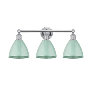 A thumbnail of the Innovations Lighting 616-3W-12-26 Plymouth Dome Vanity Polished Chrome / Seafoam