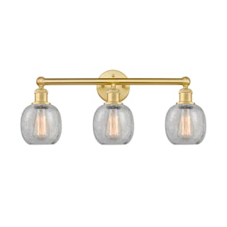 A thumbnail of the Innovations Lighting 616-3W-12-24 Belfast Vanity Satin Gold / Clear Crackle