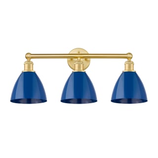 A thumbnail of the Innovations Lighting 616-3W-12-26 Plymouth Dome Vanity Satin Gold / Blue