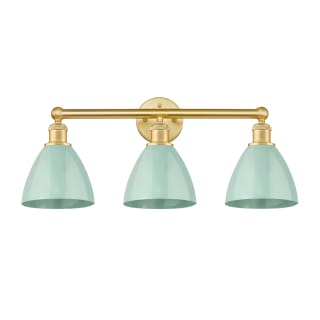 A thumbnail of the Innovations Lighting 616-3W-12-26 Plymouth Dome Vanity Satin Gold / Seafoam
