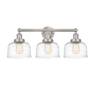 A thumbnail of the Innovations Lighting 616-3W-10-25-L Bell Vanity Brushed Satin Nickel / Clear Deco Swirl