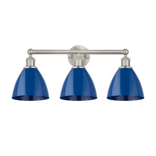 A thumbnail of the Innovations Lighting 616-3W-12-26 Plymouth Dome Vanity Brushed Satin Nickel / Blue