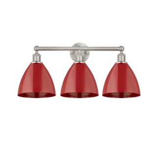 A thumbnail of the Innovations Lighting 616-3W-12-26 Plymouth Vanity Brushed Satin Nickel / Red