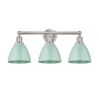 A thumbnail of the Innovations Lighting 616-3W-12-26 Plymouth Dome Vanity Brushed Satin Nickel / Seafoam