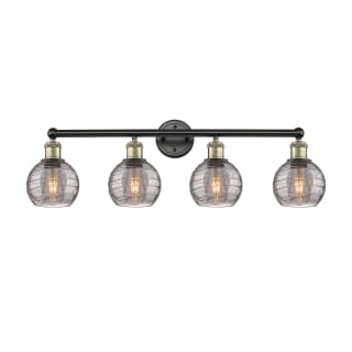 A thumbnail of the Innovations Lighting 616-4W 10 33 Athens Deco Swirl Vanity Black Antique Brass / Light Smoke Deco Swirl