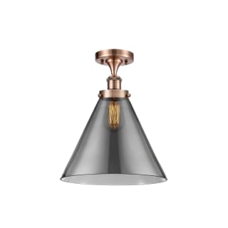 A thumbnail of the Innovations Lighting 916-1C-13-12-L Cone Semi-Flush Antique Copper / Plated Smoke