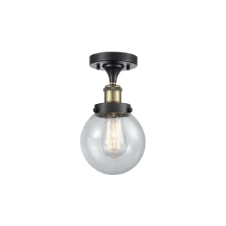 A thumbnail of the Innovations Lighting 916-1C-11-6 Beacon Semi-Flush Black Antique Brass / Seedy