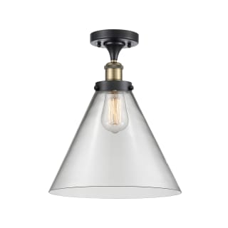 A thumbnail of the Innovations Lighting 916-1C-13-12-L Cone Semi-Flush Black Antique Brass / Clear