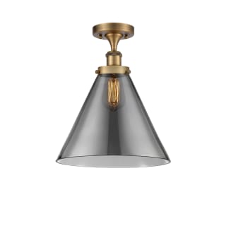 A thumbnail of the Innovations Lighting 916-1C-13-12-L Cone Semi-Flush Brushed Brass / Plated Smoke