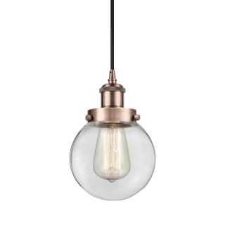A thumbnail of the Innovations Lighting 916-1P-9-6 Beacon Pendant Antique Copper / Clear