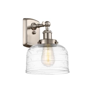 A thumbnail of the Innovations Lighting 916-1W-13-8 Bell Sconce Brushed Satin Nickel / Clear Deco Swirl