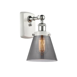 A thumbnail of the Innovations Lighting 916-1W-11-6 Cone Sconce White and Polished Chrome / Plated Smoke