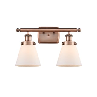 A thumbnail of the Innovations Lighting 916-2W-11-16 Cone Vanity Antique Copper / Matte White