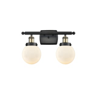 A thumbnail of the Innovations Lighting 916-2W-11-16 Beacon Vanity Black Antique Brass / Matte White