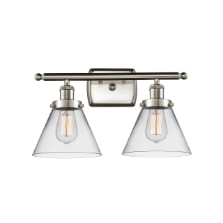 A thumbnail of the Innovations Lighting 916-2W Large Cone Brushed Satin Nickel / Clear