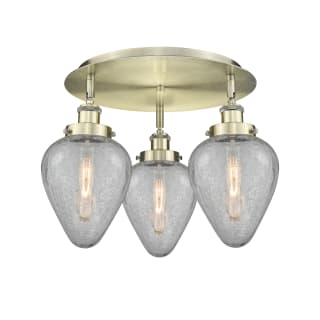 A thumbnail of the Innovations Lighting 916-3C-10-18 Geneseo Flush Antique Brass / Clear Crackled