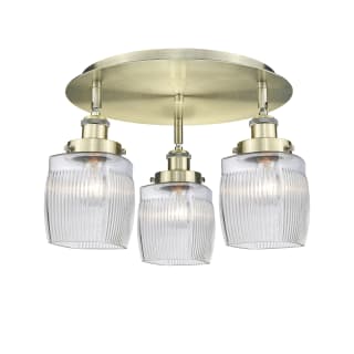 A thumbnail of the Innovations Lighting 916-3C-10-18 Colton Flush Antique Brass / Clear Halophane