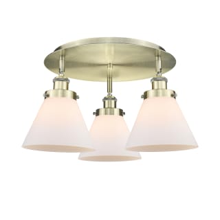 A thumbnail of the Innovations Lighting 916-3C-10-20 Cone Flush Antique Brass / Matte White