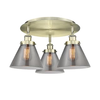 A thumbnail of the Innovations Lighting 916-3C-10-20 Cone Flush Antique Brass / Plated Smoke