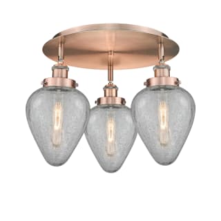 A thumbnail of the Innovations Lighting 916-3C-10-18 Geneseo Flush Antique Copper / Clear Crackled