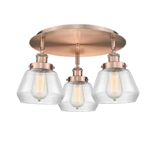 A thumbnail of the Innovations Lighting 916-3C-8-19 Fulton Flush Antique Copper / Clear