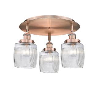 A thumbnail of the Innovations Lighting 916-3C-10-18 Colton Flush Antique Copper / Clear Halophane