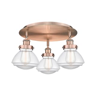 A thumbnail of the Innovations Lighting 916-3C-8-19 Olean Flush Antique Copper / Clear