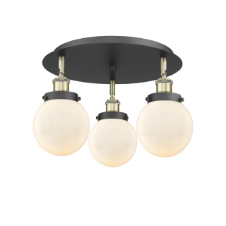 A thumbnail of the Innovations Lighting 916-3C-10-18 Beacon Flush Black Antique Brass / Matte White