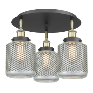 A thumbnail of the Innovations Lighting 916-3C-10-18 Edison Flush Black Antique Brass / Clear Wire Mesh
